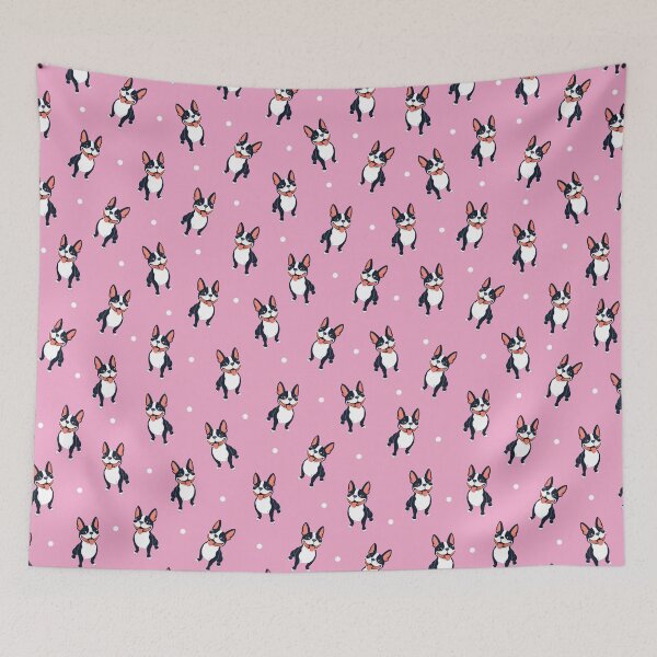 Item preview, Cute Boston Terrier Pattern Pink designed and sold by Eliza Fortney.
