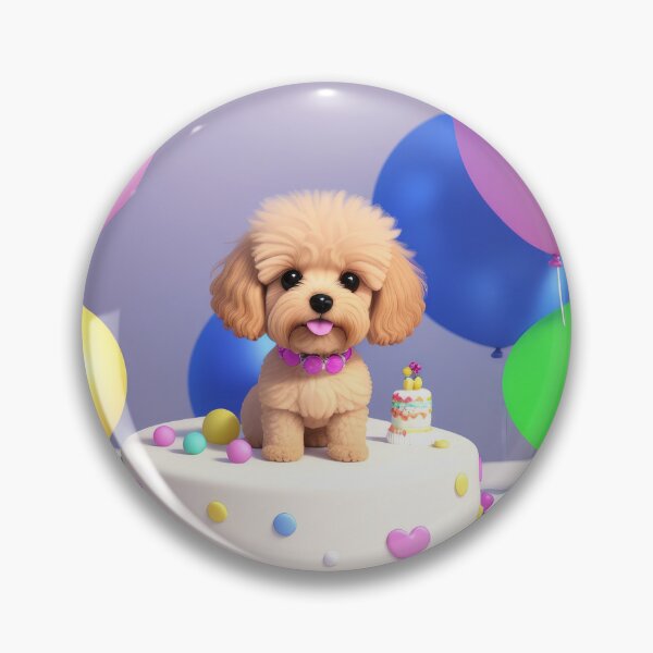Item preview, Portrait of a poddle puppy at a birthday party designed and sold by Tio-Tecun.
