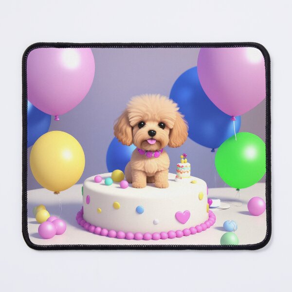 Item preview, Portrait of a poddle puppy at a birthday party designed and sold by Tio-Tecun.