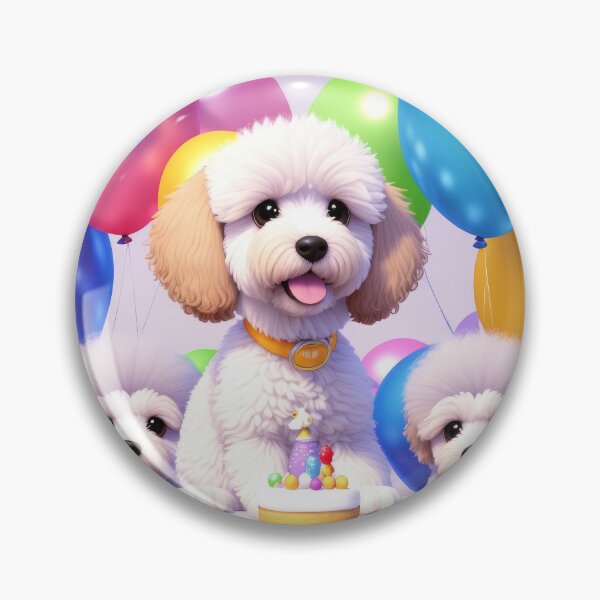 Item preview, Portrait of a poddle pupppies with balloons designed and sold by Tio-Tecun.