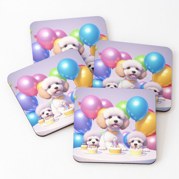 Item preview, Portrait of a poddle pupppies with balloons designed and sold by Tio-Tecun.