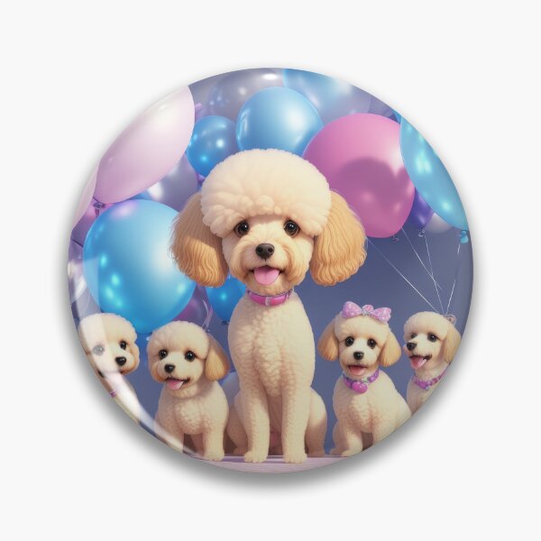 Item preview, Portrait of a poddle family puppies at a birthday party designed and sold by Tio-Tecun.