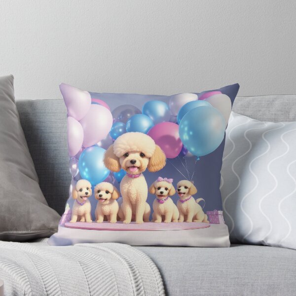 Item preview, Portrait of a poddle family puppies at a birthday party designed and sold by Tio-Tecun.