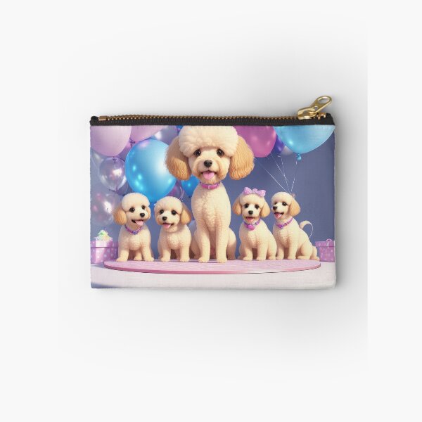 Item preview, Portrait of a poddle family puppies at a birthday party designed and sold by Tio-Tecun.