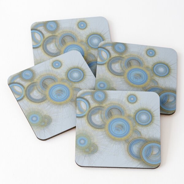 Item preview, Blue Yellow Floating Sparkly Circles designed and sold by Tactux - Digital Artist.