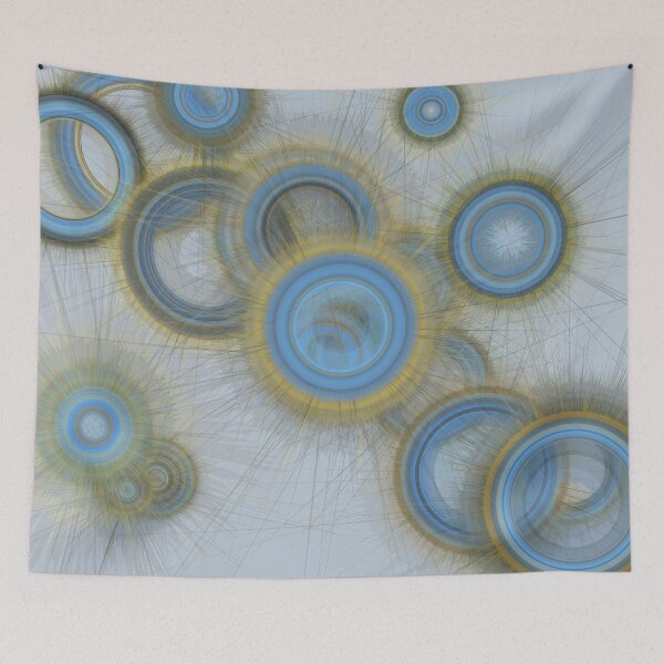 Item preview, Blue Yellow Floating Sparkly Circles designed and sold by Tactux - Digital Artist.