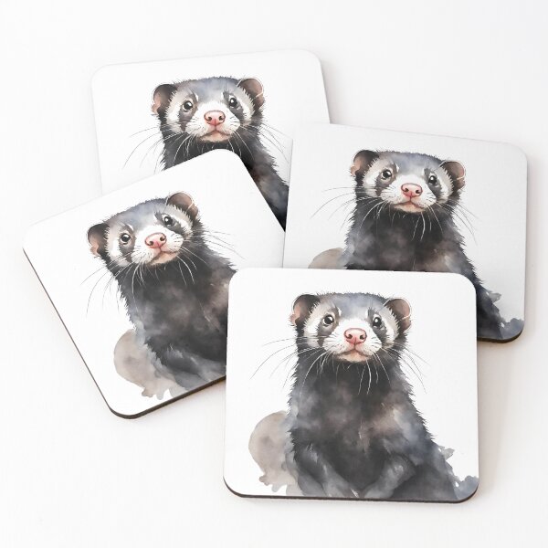 Item preview, Ferret Black Sable Watercolor Art Style designed and sold by LDJBlank.