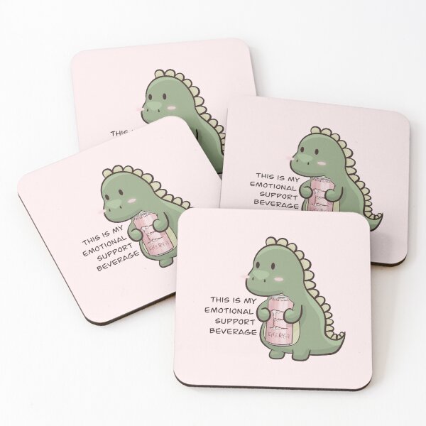 Item preview, Cute Dino Hugging His Emotional Support Energy Drink designed and sold by rain--y--daze.