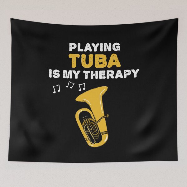 Item preview, Playing Tuba Is My Therapy, Brass Musician Funny designed and sold by doodlerob.