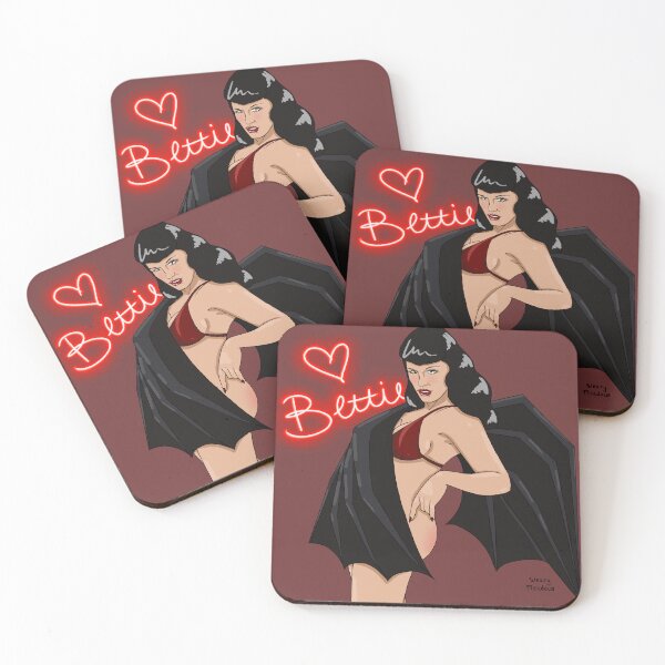 Item preview, Bettie Page Bat Pinup designed and sold by WearyMeadows.