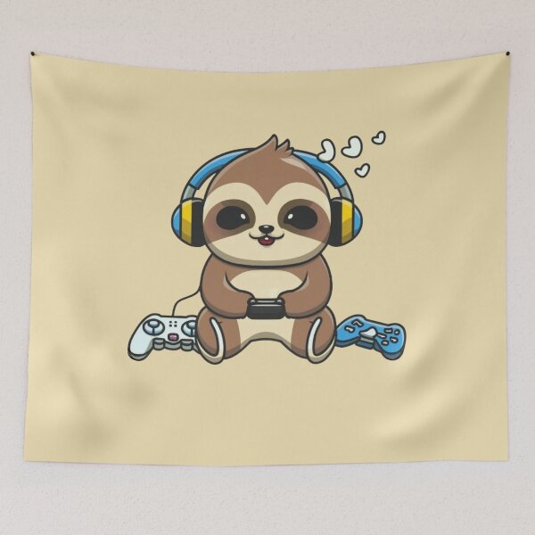 Item preview, Sloth Gamer with Headphones and Controllers designed and sold by Laugh-Lines.