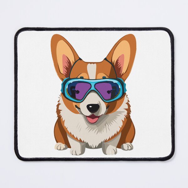 Item preview, Corgi with Ski Glasses designed and sold by Corgi-at-night.