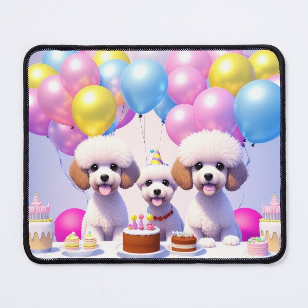 Item preview, Portrait of a poddle puppie family at a birthday party designed and sold by Tio-Tecun.