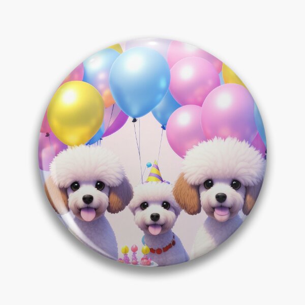 Item preview, Portrait of a poddle puppie family at a birthday party designed and sold by Tio-Tecun.