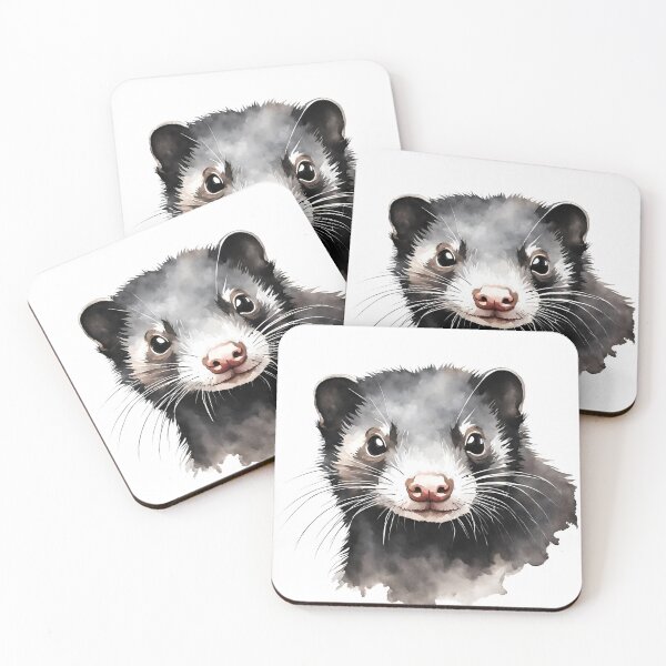 Item preview, Ferret Black Sable Watercolor Art Style designed and sold by LDJBlank.