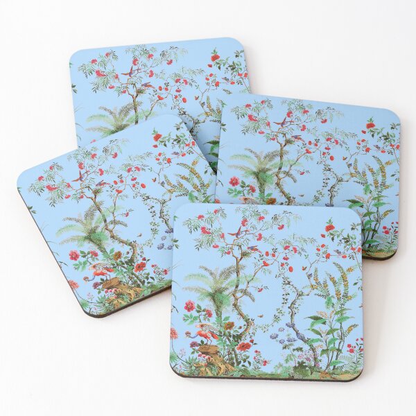 Item preview, Vintage Chinoiserie Design | Blue & Green Floral Rose Print | P482.2 designed and sold by Piccolo Fiore Prints.