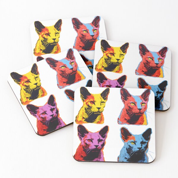 Item preview, Andrew Warhol Style Cat Quartet! designed and sold by AiApparel24-art.