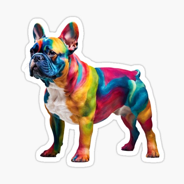 French Bulldog Colourfull Sticker
