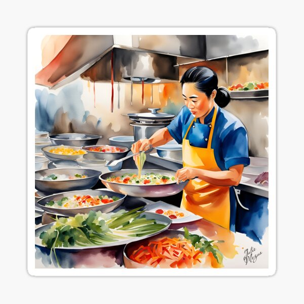 Item preview, Vietnamese caterer designed and sold by JulieMezuaIllustraticeIA.