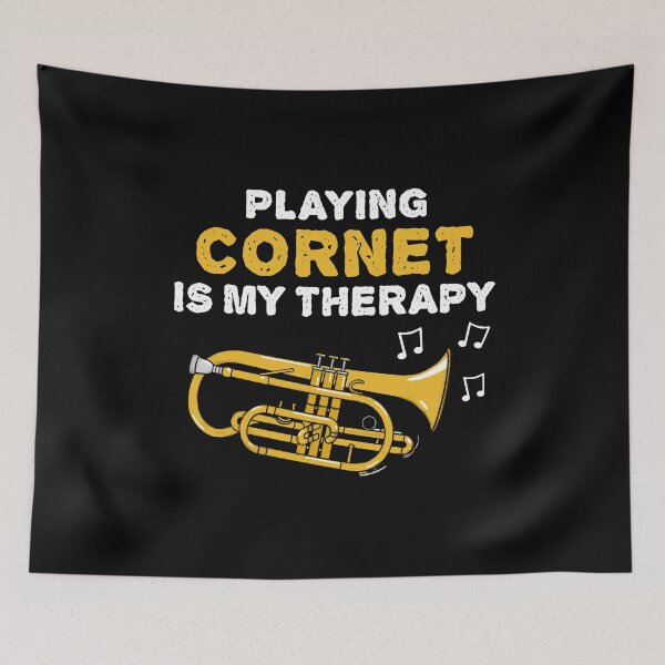 Item preview, Playing Cornet Is My Therapy, Brass Musician Funny designed and sold by doodlerob.