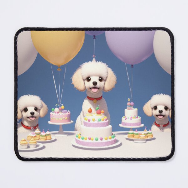 Item preview, Poddle familie puppy at a birthday party with balloons designed and sold by Tio-Tecun.