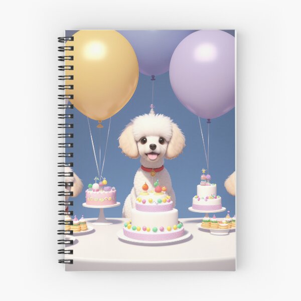 Item preview, Poddle familie puppy at a birthday party with balloons designed and sold by Tio-Tecun.