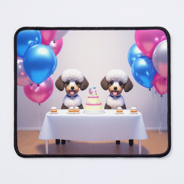 Item preview, Artwork of poddle pupppies at a birthday party designed and sold by Tio-Tecun.