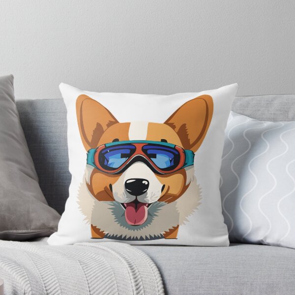 Item preview, Corgi with ski glasses designed and sold by Corgi-at-night.