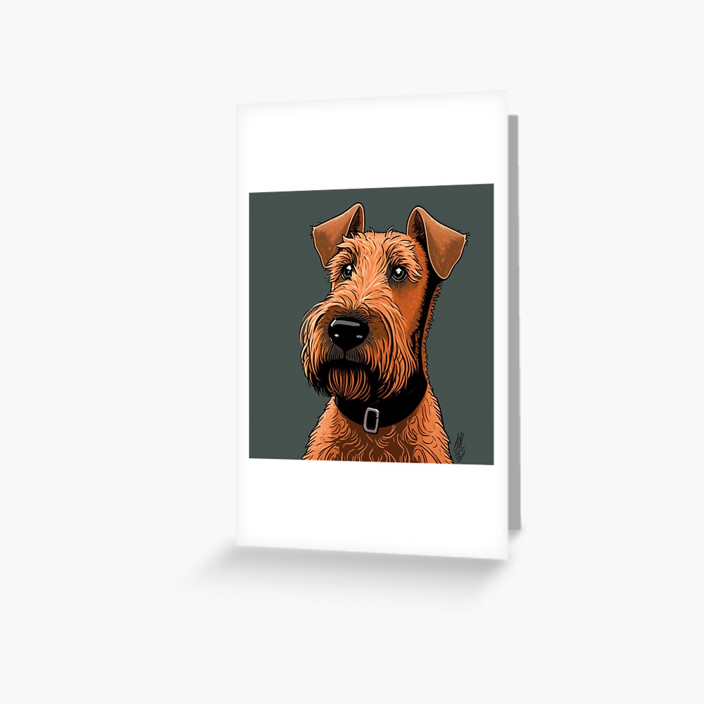 Inquisitive Cartoon Irish Terrier 