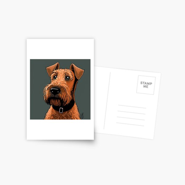 Inquisitive Cartoon Irish Terrier 