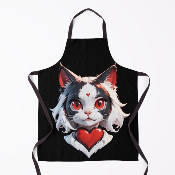 Item preview, Cute cartoon cat face in a love heart shape, cat lovers designed and sold by QuirkyTease.
