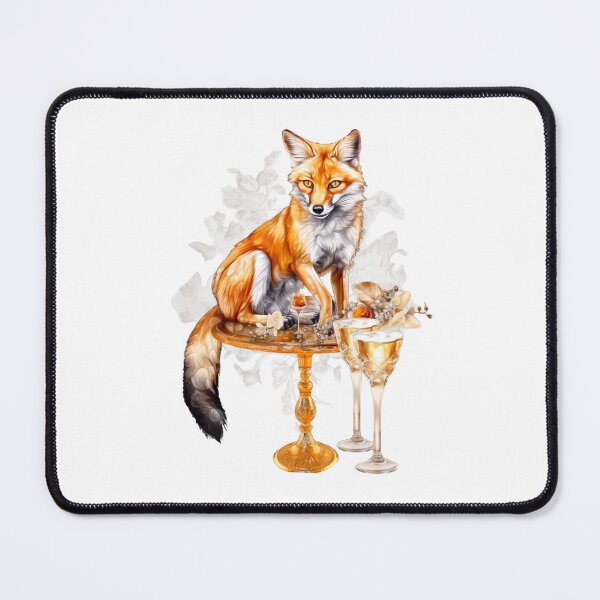 Item preview, Happy redhead forest with a crystal glass. Fox fashion art designed and sold by Anastasiia Yurevych.
