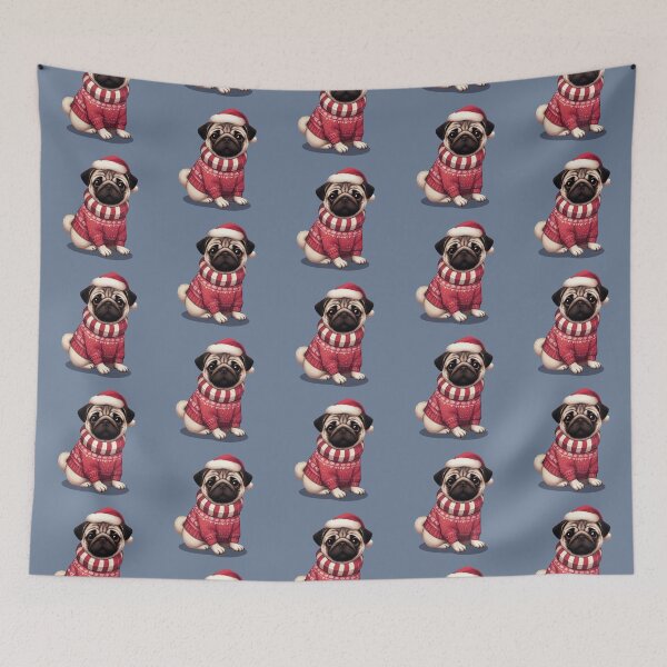 Item preview, Cute Christmas Pug in Red Sweater designed and sold by KAI-Studio.