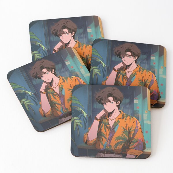 Item preview, Anime Bad Boy on Orange Hawaiian Shirt designed and sold by MantixD.