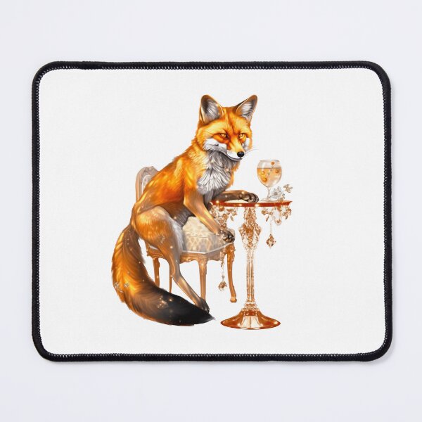 Item preview, Happy redhead forest with a crystal glass. Fox fashion art designed and sold by Anastasiia Yurevych.
