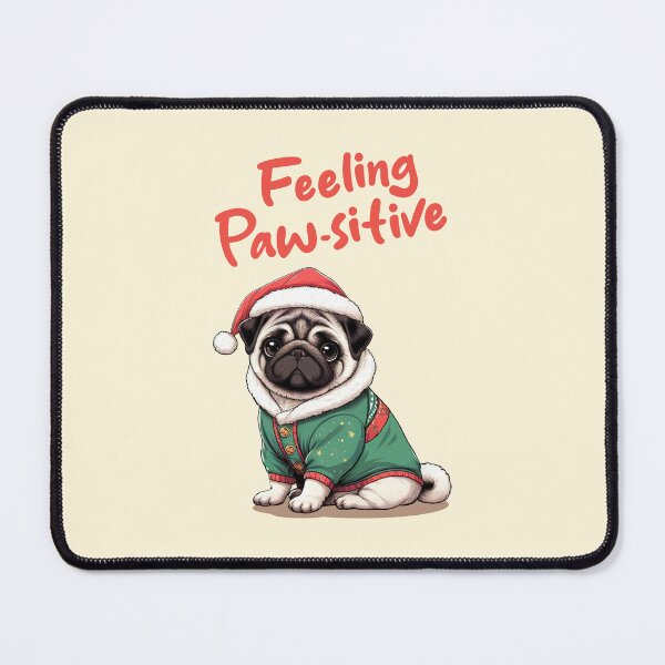 Item preview, Christmas Pug Feeling Pawsitive designed and sold by KAI-Studio.
