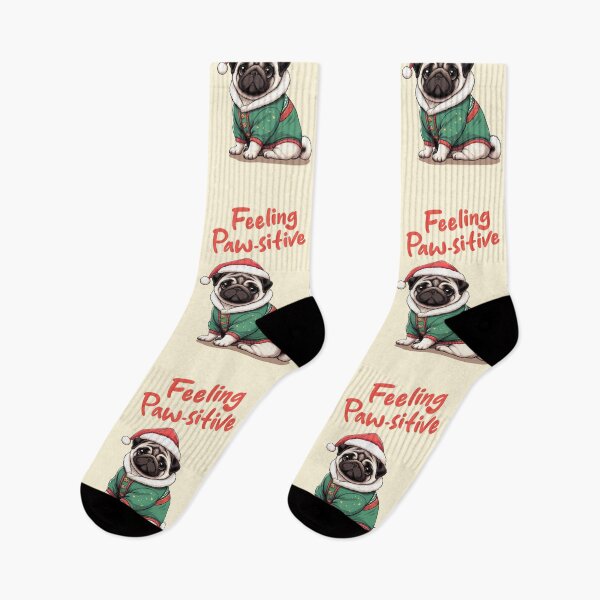 Item preview, Christmas Pug Feeling Pawsitive  designed and sold by KAI-Studio.