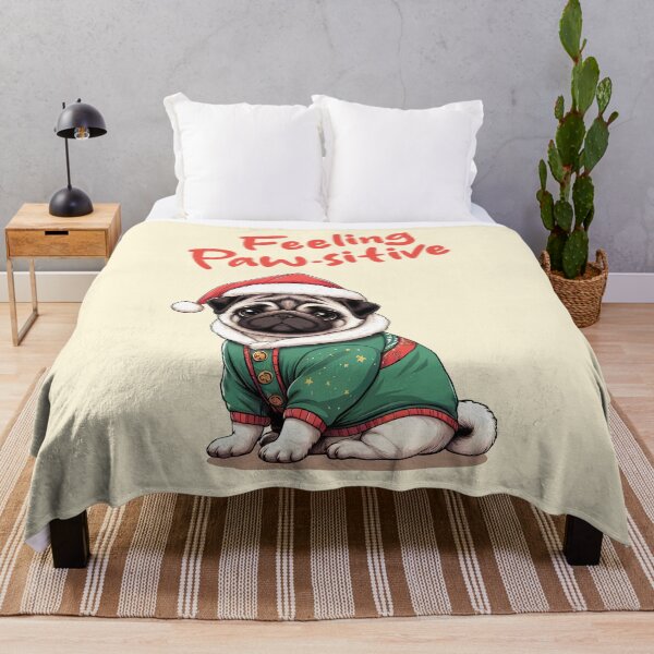 Item preview, Christmas Pug Feeling Pawsitive designed and sold by KAI-Studio.