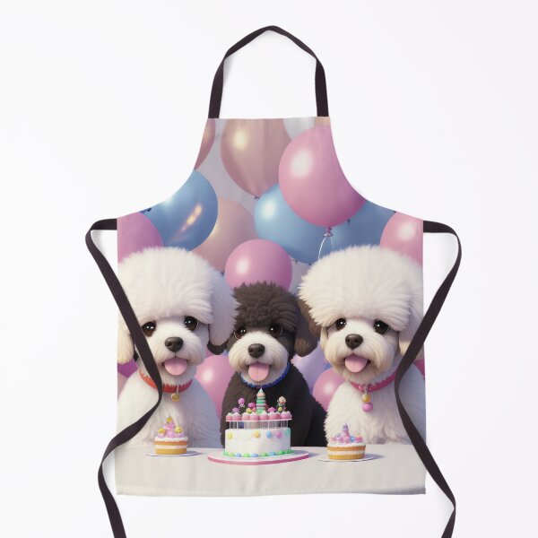 Item preview, Portrait of a poddle puppies a birthday party with balloons designed and sold by Tio-Tecun.