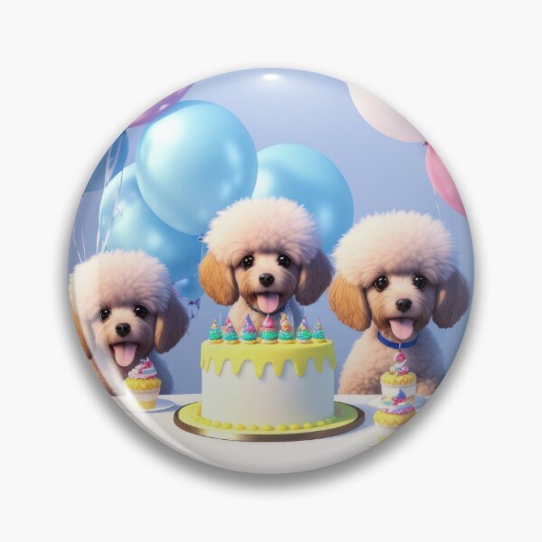 Item preview, Portrait of a poddle puppies at a birthday party designed and sold by Tio-Tecun.