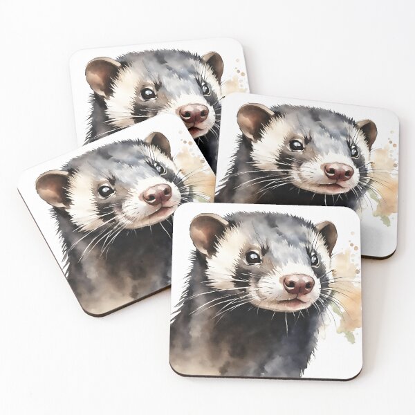 Item preview, Ferret Black Sable Watercolor Art Style designed and sold by LDJBlank.