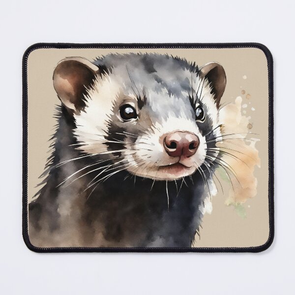 Item preview, Ferret Black Sable Watercolor Art Style designed and sold by LDJBlank.