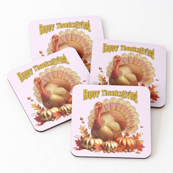 Item preview, Happy Thanksgiving golden turkey and pumpkins designed and sold by JaroDesign2023.