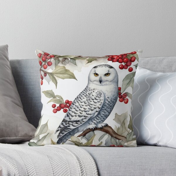 Item preview, Snow Owl and Holly designed and sold by RailtonArt.