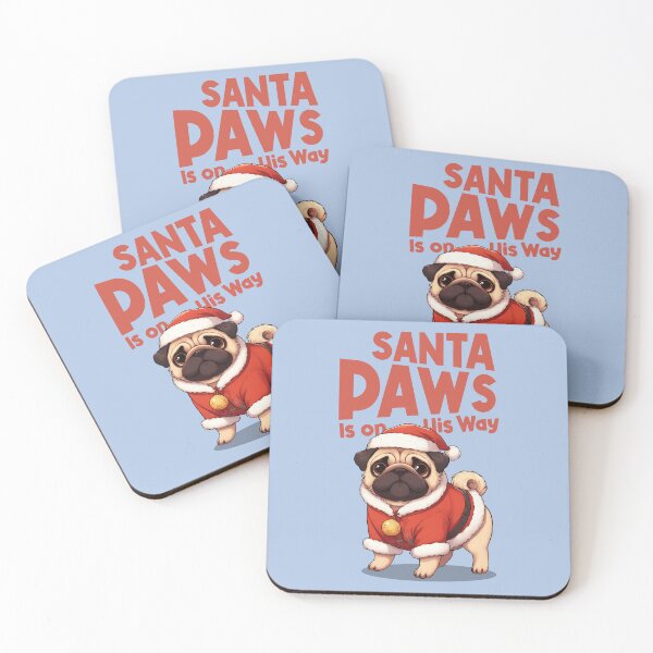 Item preview, Santa Paws is on His Way Christmas Pug designed and sold by KAI-Studio.