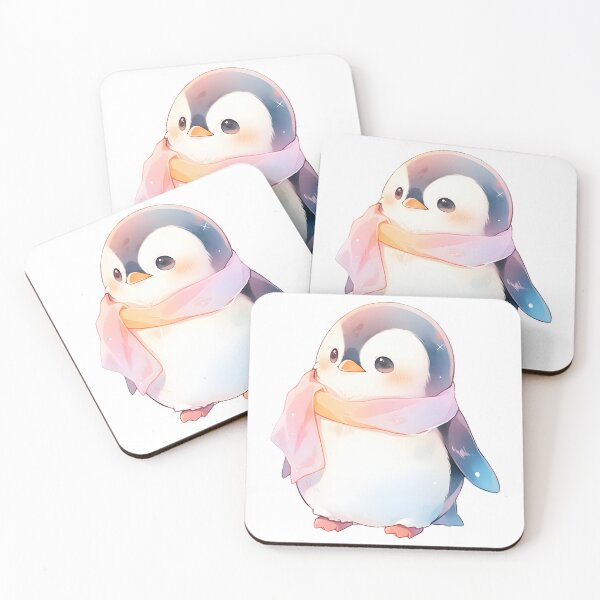 Item preview, Cute Pastel Penguin Wearing a Scarf designed and sold by BadLuckByDesign.