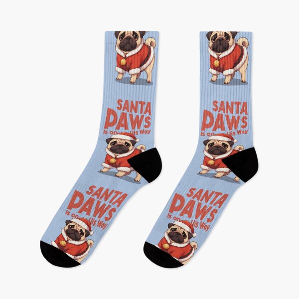 Item preview, Santa Paws is on His Way Christmas Pug designed and sold by KAI-Studio.