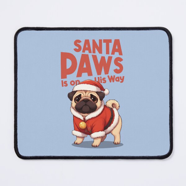 Item preview, Santa Paws is on His Way Christmas Pug designed and sold by KAI-Studio.