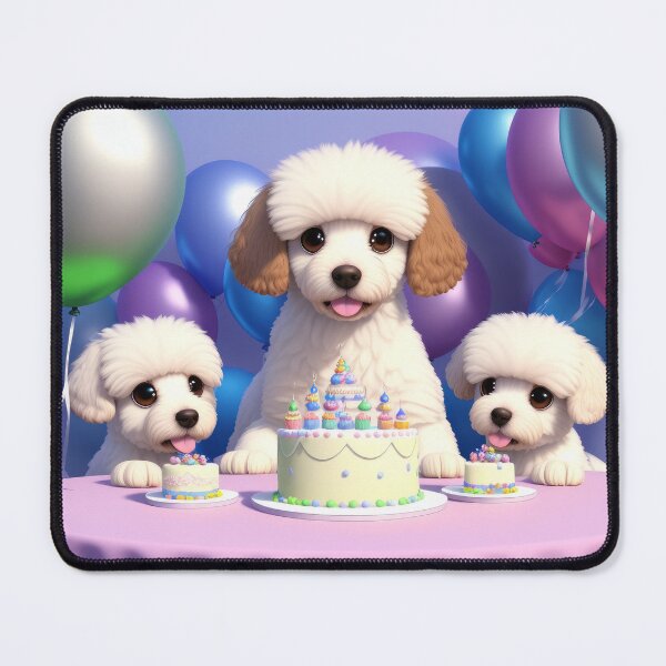 Item preview, Portrait of a poddle puppy at a birthday party designed and sold by Tio-Tecun.