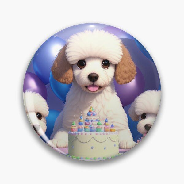Item preview, Portrait of a poddle puppy at a birthday party designed and sold by Tio-Tecun.
